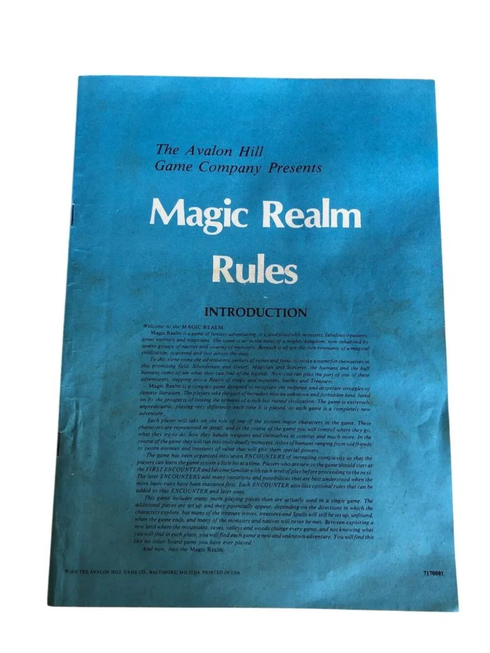 Magic Realm Avalon Hill Board Game Vintage 1979 RPG Strategy Fantasy Adventure
